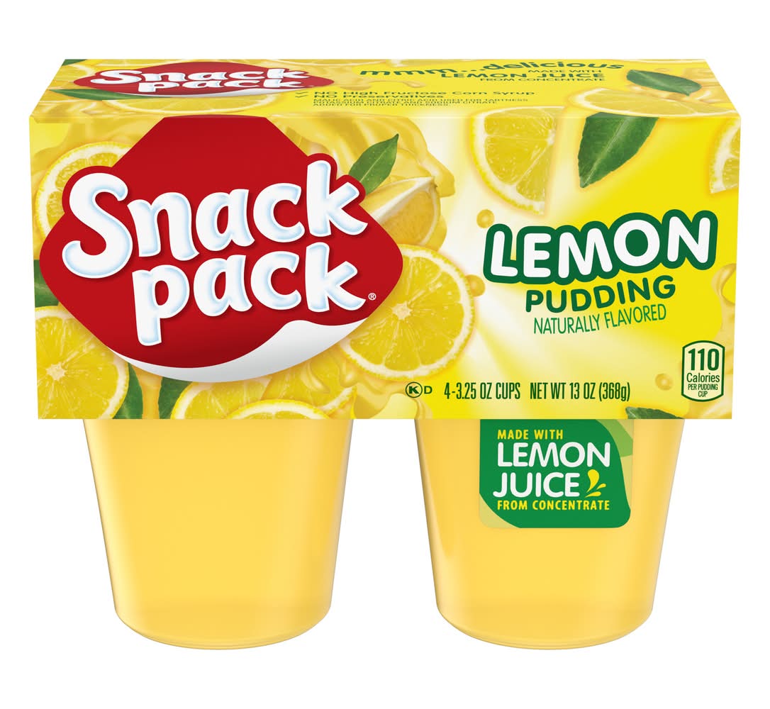 Snack Pack Lemon Pudding 4-3.5 oz