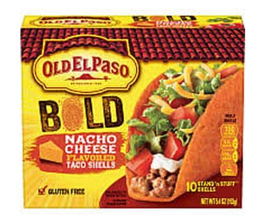 Old El Paso Bold Nacho Cheese Flavored Stand & Stuff Taco Shells 10 ct