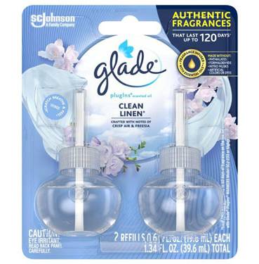 Glade Plug-Ins Scented Oil Refills Clean Linen 2 ct
