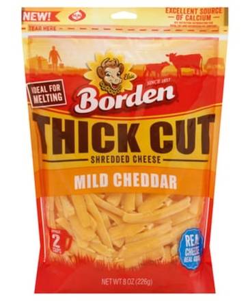 Borden Shredded Thick Cut Mild Cheddar 8 oz