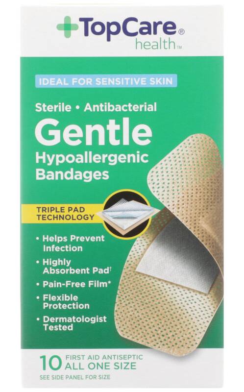 Top Care Gentle Hypoallergenic Bandages 10 ct