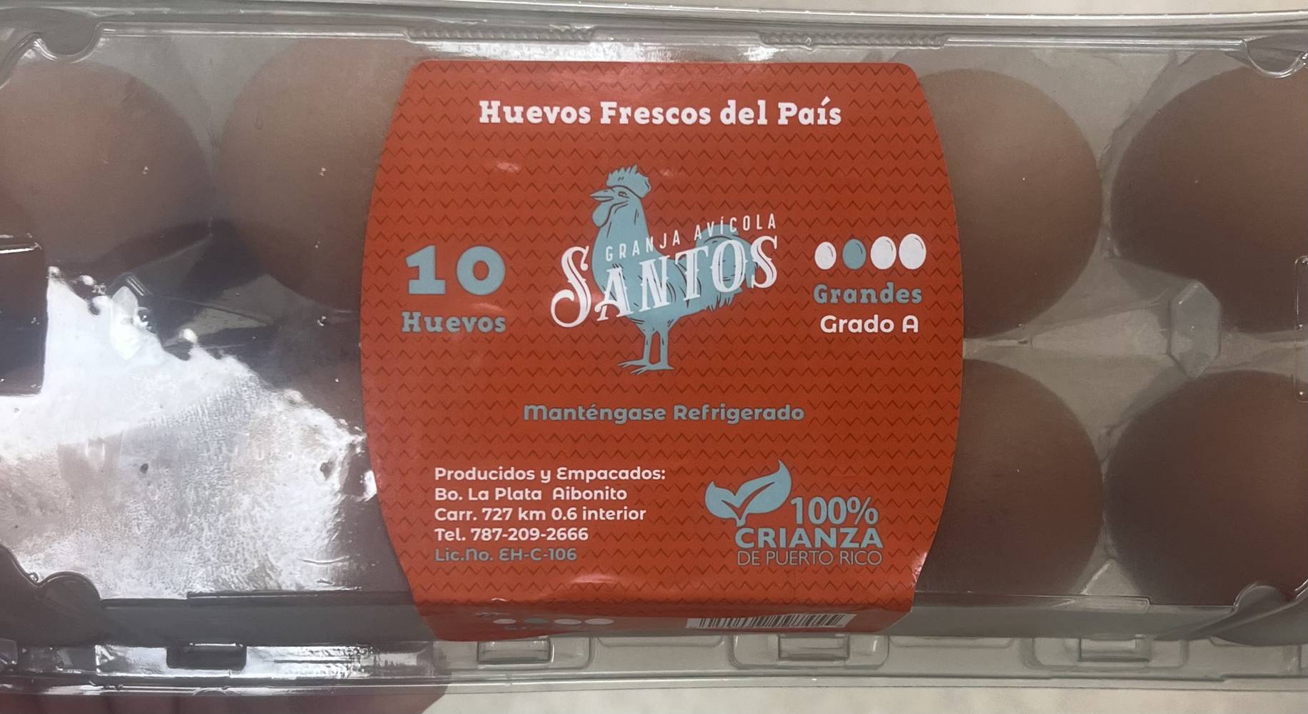 Granja Avicola Santos Huevos Grandes 10 ct