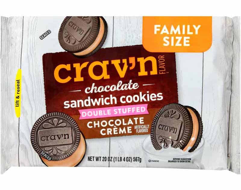 Crav’n Chocolate Sandwiched Cookies Double Stuffed with Chocoloate Creme 20 oz