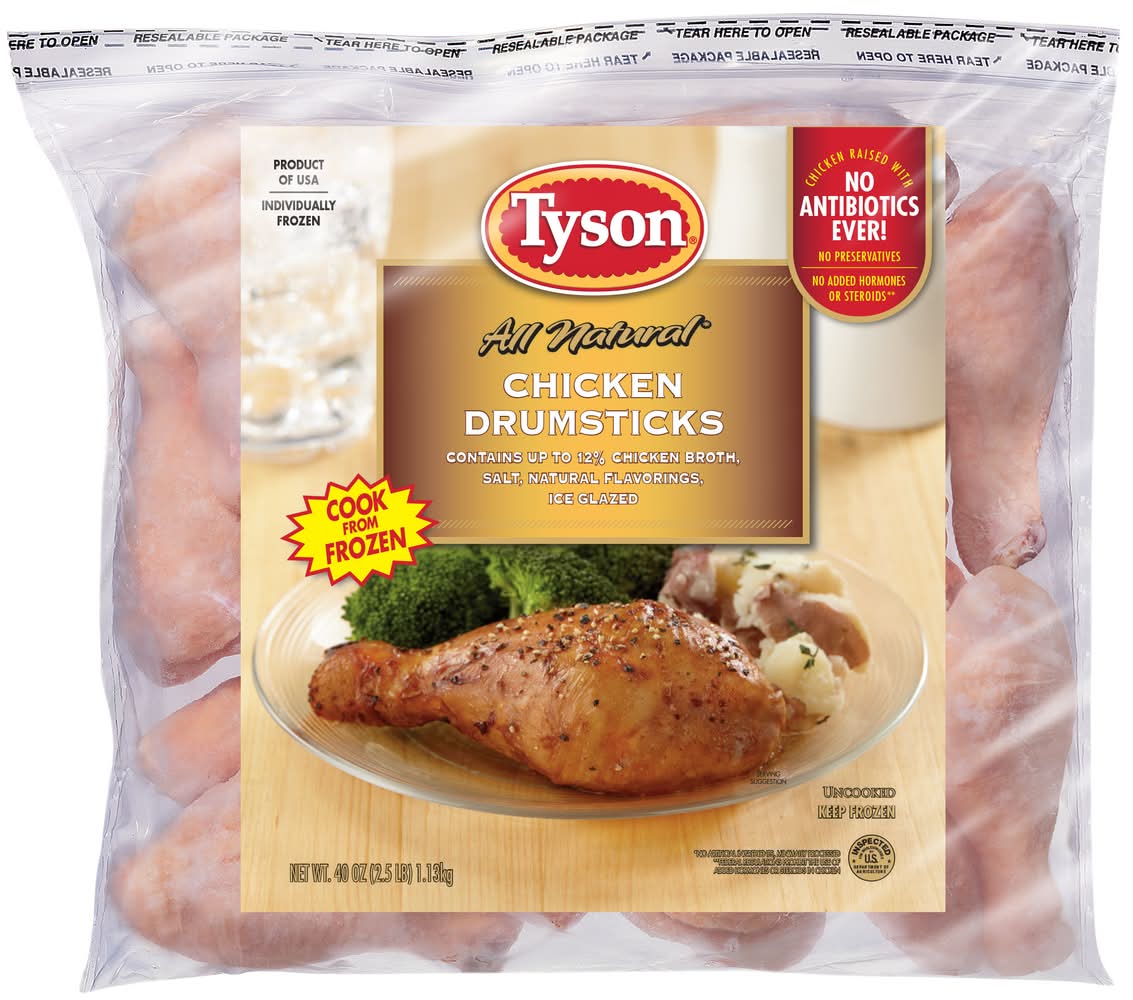 Tyson All Natural Bone-In Chicken Drumsticks 2.5 lbs