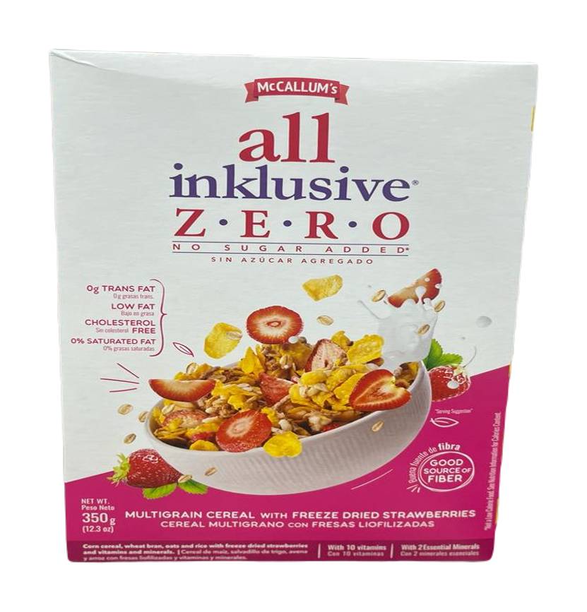 McCallum's All Inklusive Zero Multigrain Cereal with Freeze Dried Strawberries