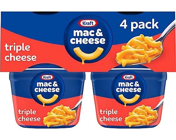 Kraft Macaroni & Cheese Triple Cheese Cups 4-2.5 oz