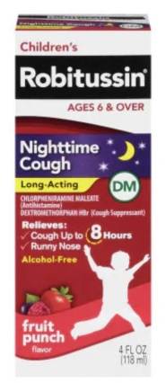 Robitussin Children Nighttime Cough DM Fruit Punch 4 oz