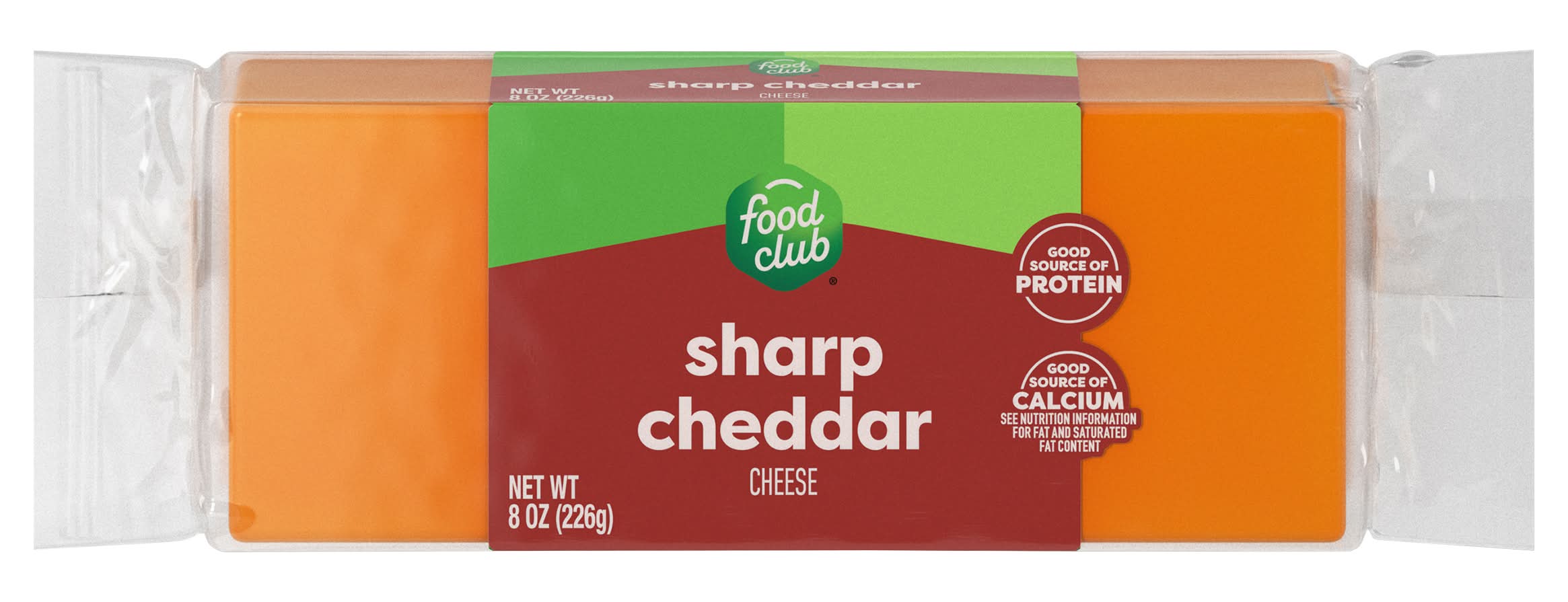 Food Club Sharp Cheddar Cheese Block 8 oz