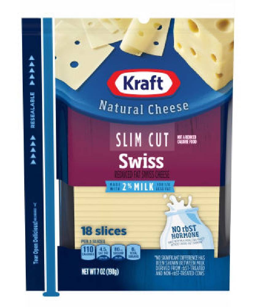Kraft Slim Cut 2% Swiss Cheese Slices 8 oz