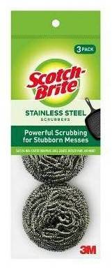 Scotch Brite Stainless Steel Scrubbing Pads  3 ct