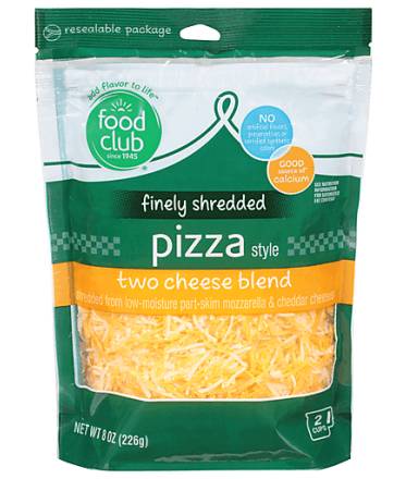 Food Club Shredded Pizza Two Cheese Blend 8 oz
