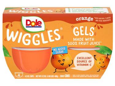 Dole Wiggles Orange Gels 4-4.3 oz