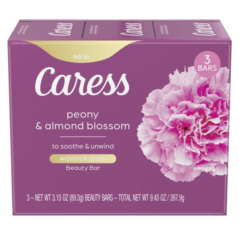 Caress Peony & Almond Blossom Beauty Bars 3-3.15 oz