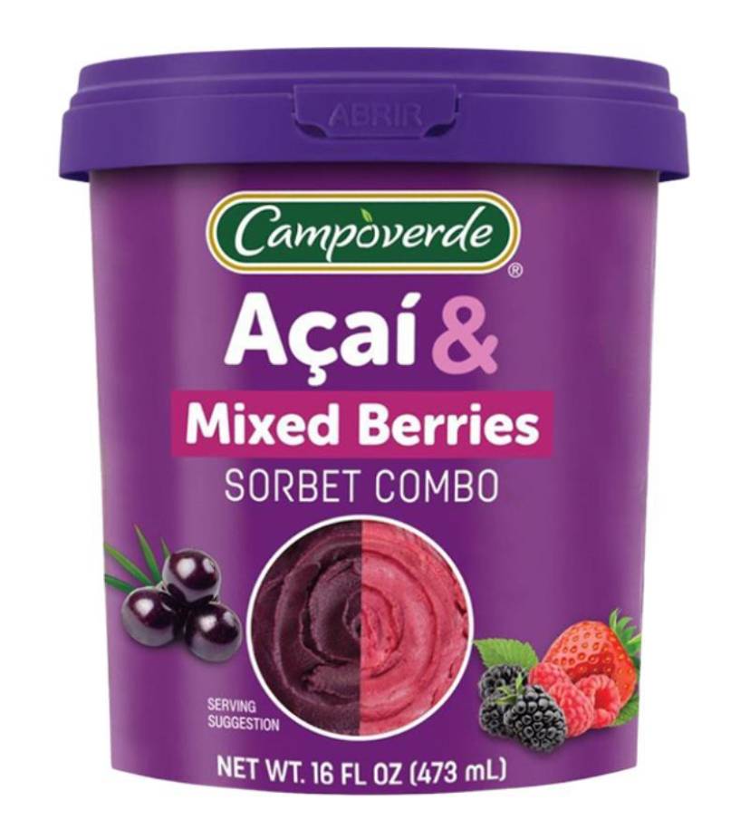 Campoverde Acai & Mixed Berries Sorbet & Cream Combo 16 oz