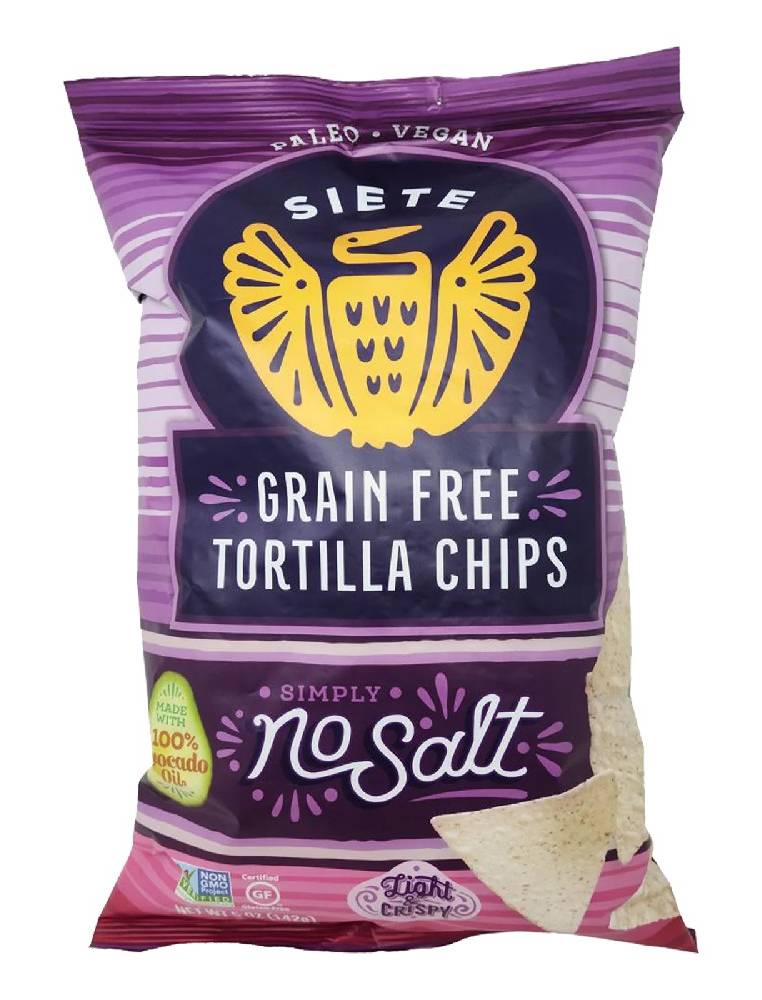 Siete Grain Free Tortilla Chips No Salt 5 oz