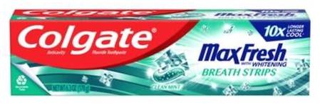 Colgate Max Fresh with Whitening Breath Strips Clean Mint 6.3 oz