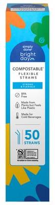 Simply Done Bright Day Compostable Paper Straws 50 ct