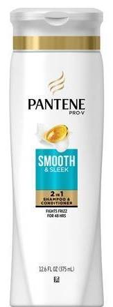Pantene Smooth & Sleek 2x1 Shampoo and Conditioner 12 oz