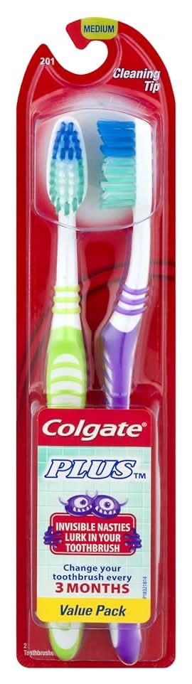 Colgate Plus Full Head Medium Toothbrush 2 ct