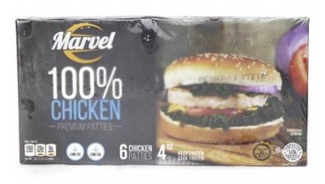 Marvel 100% Chicken Patties 12 ct