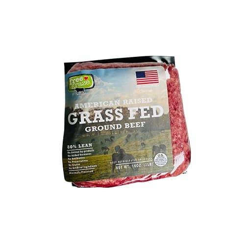 Free Graze Grass Fed Organic Ground Beef Cube 16 oz