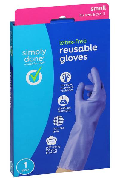 Simply Done Látex Free Reusable Gloves Small 1 Pair