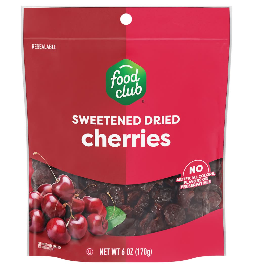 Food Club Dried Sweetened Cherries 6 oz