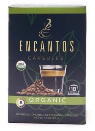 Encantos Organic Coffee Capsules for Nespresso 18 ct