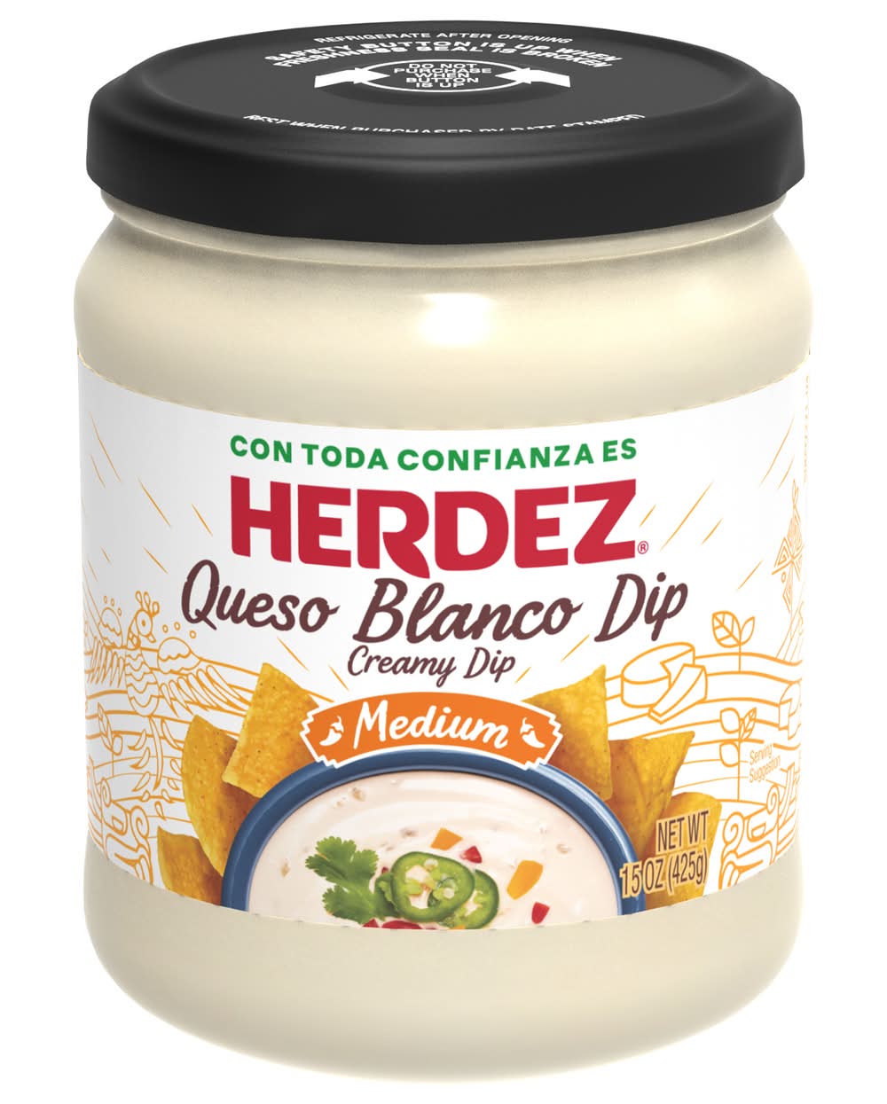 Herdez Queso Blanco Dip Medium 15 oz