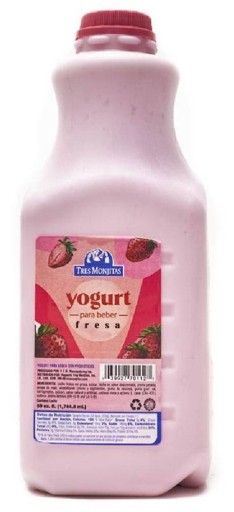 Tres Monjitas Yogurt Fresa 59 oz