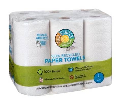 Full Circle Market 100% Recycled Paper Towels 6 ct