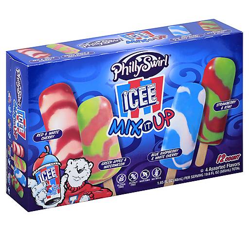 Philly Swirl Icee Mix It Up Ice Pops 12 ct