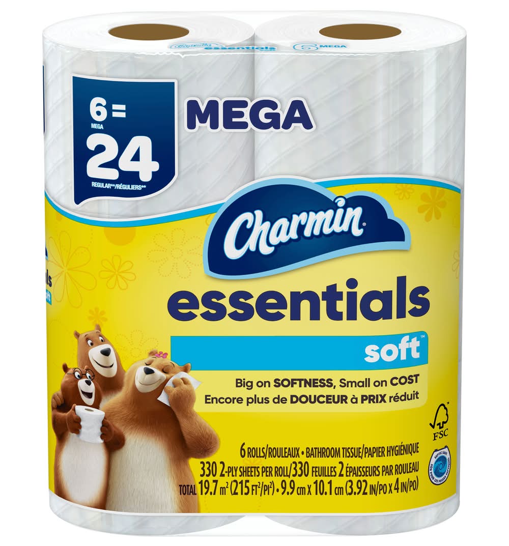 Charmin Essentials Mega Soft Toilet Paper 6=24
