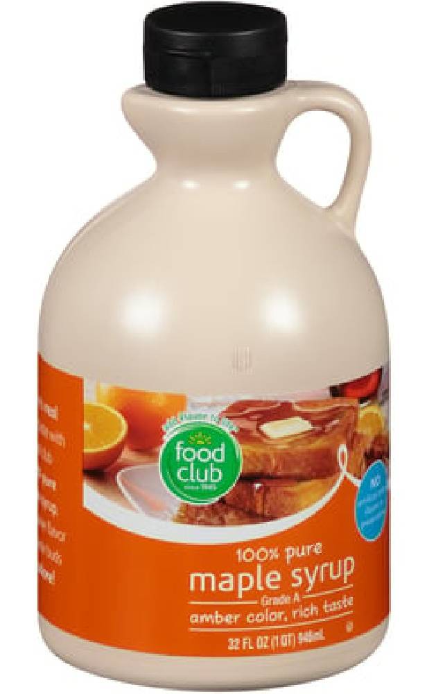 Food Club 100% Pure Maple Syrup 32 oz