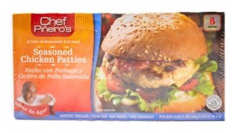 Chef Piñeiro Seasoned Chicken Patties 6 ct