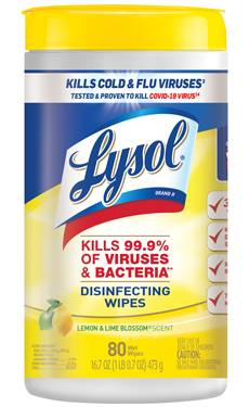 Lysol Disinfecting Wipes Lemon & Lime Blossom Scent 80 ct