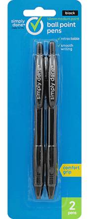 Simply Done Black Ballpoint Pens 2 ct