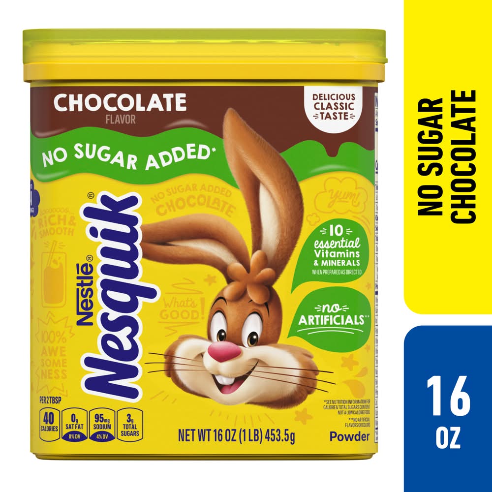 Nesquik Chocolate Powder No Sugar Added 16 oz