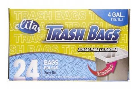 Elitar 4 Gallon Trash Bags 24 ct