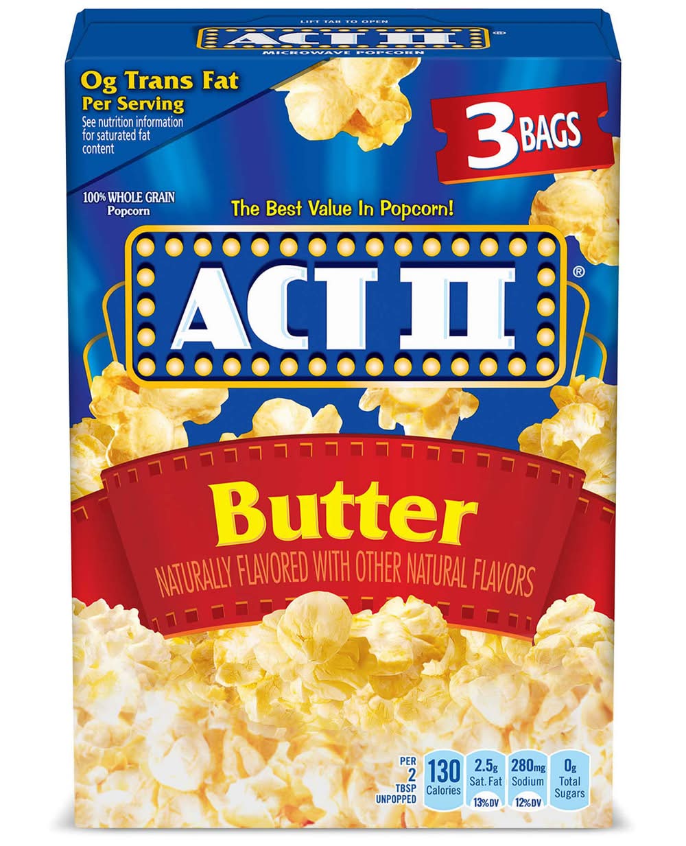 Act II Butter Popcorn 3-2.75 oz
