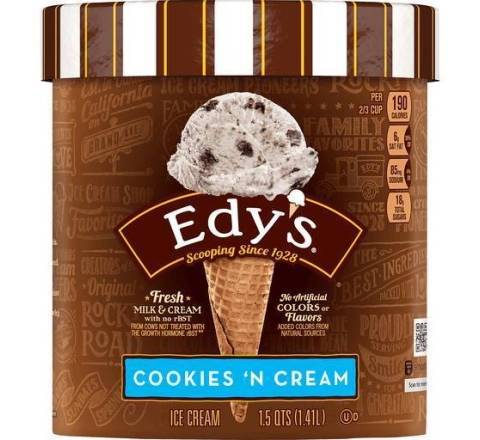 Edy’s Cookies ‘N Cream Ice Cream 1.5 qts