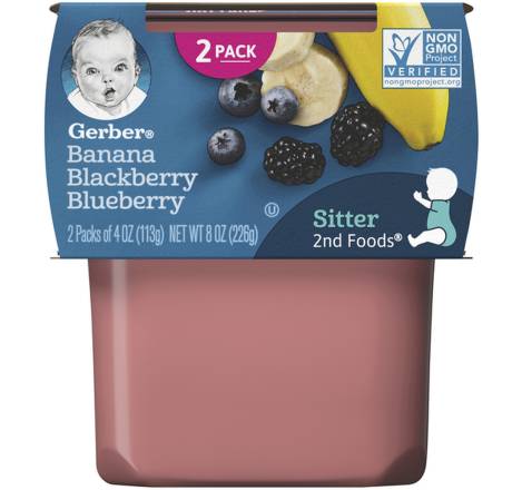 Gerber Banana Blackberry Blueberry for Sitter 2-4 oz