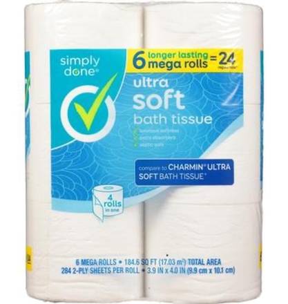 Simply Done Ultra Soft Bath Tissue 6=24
