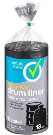 Simply Done Heavy Duty Drum Liners 18 ct