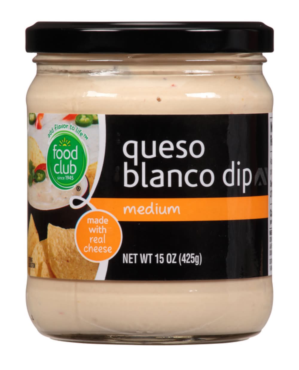 Food Club Queso Blanco Dip Medium 15 oz