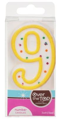 Over The Top Number Candle 9
