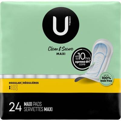 U by Kotex Regular Maxi Pads 24 ct