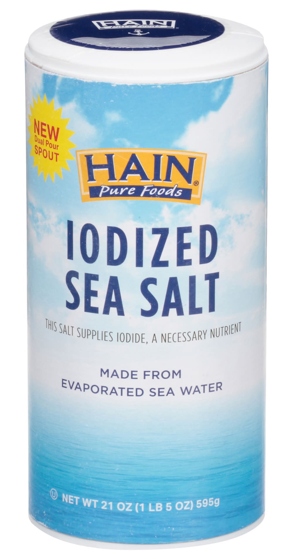 Hain Pure Foods Iodized Sea Salt 21 oz