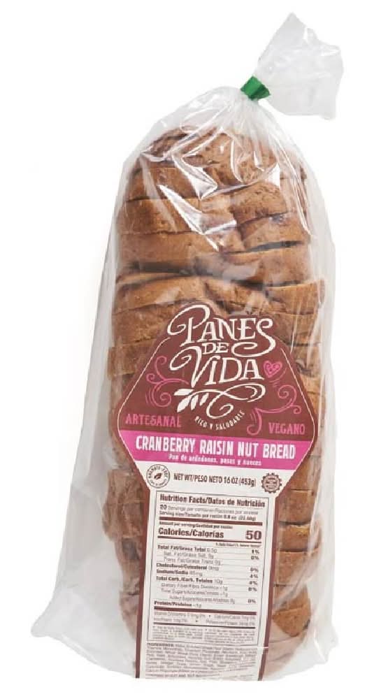Panes de Vida Cranberry, Raisin & Nut Bread 16 oz