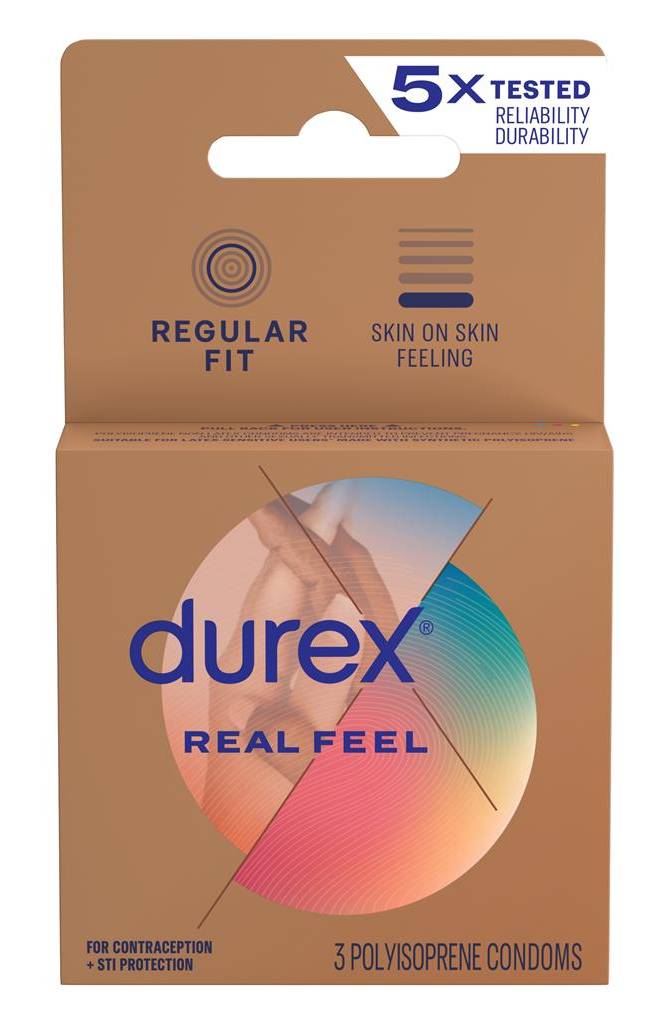 Durex Real Feel Polyisoprene Condoms 3 ct